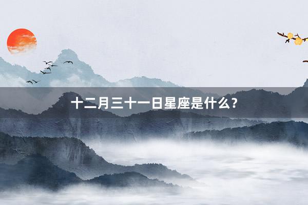 十二月三十一日星座是什么?